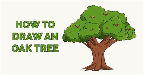 How To Draw An Oak Tree Really Easy Drawing Tutorial Tree Drawing
