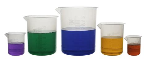 Plastic Beaker Set Of 5 Polypropylene 50ml 100ml 250ml 500ml And