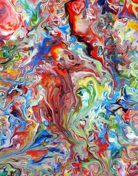 A Series Of Dazzling Abstract Fluid Acrylic Paintings By Mark Chadwick