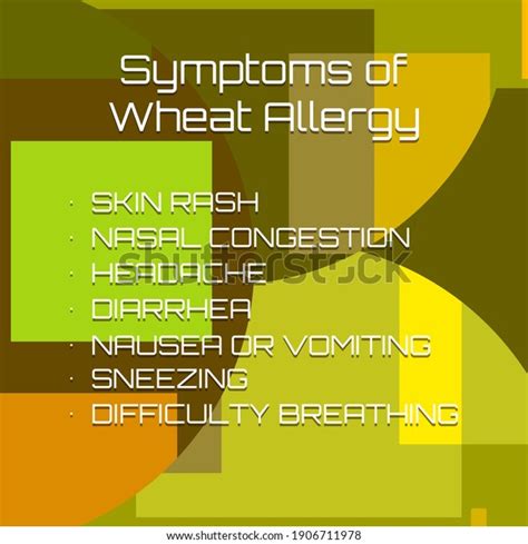 Symptoms Wheat Allergy Vector Illustration Medical Stock Vector