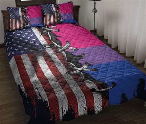 Bisexual American Flag Bedding Set Bisexual Pride Bed Set Happy Pride Month Dreamrooma