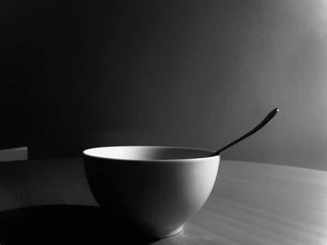 White Ceramic Bowl With Silver Spoon Photo Free Kitchenware Image On