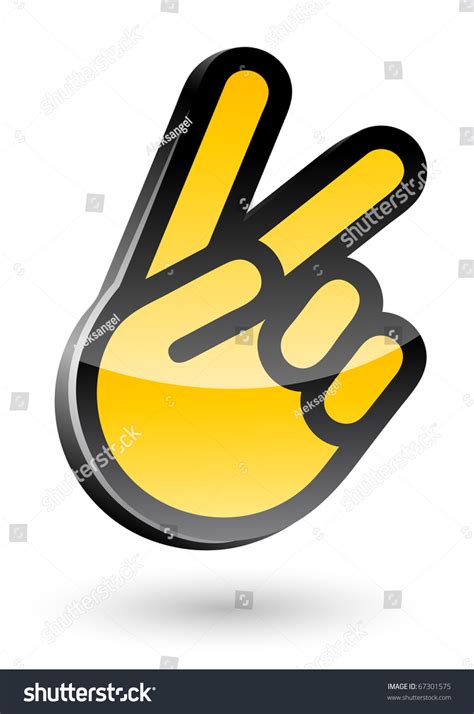 Gesticulate Hand Victory Sign Vector Illustration Stock Vector Royalty