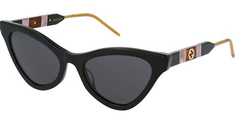 Gucci Web Detail Black Cat Eye Sunglasses Lyst