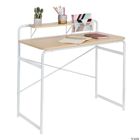 Honey Can Do Home Office Computer Desk With Shelf And Metal Mesh Basket