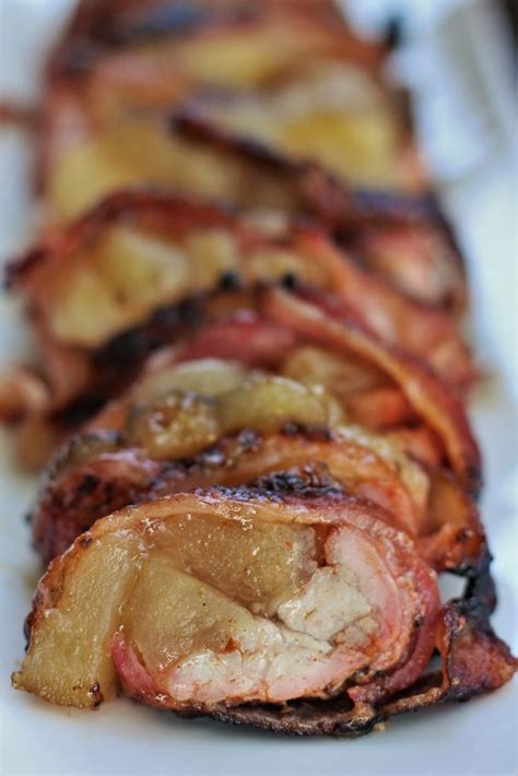 Grilled Bacon Wrapped Pork Tenderloin With Apples Hey Grill Hey