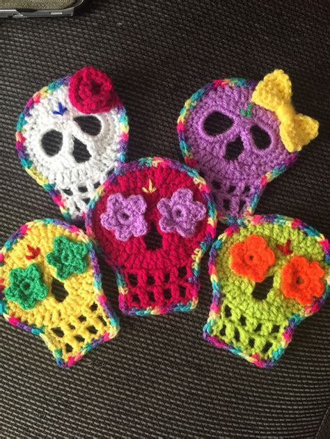 Crochet Skulls Sugar Skulls Day Of The Dead Skull Motif Pattern By