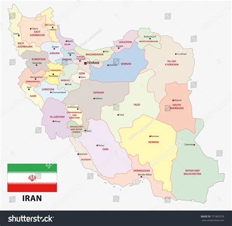 Iran Administrative Political Vector Map Flag Stock Vector Royalty Free 771862576 Shutterstock