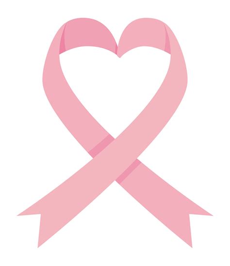 Heart Pink Ribbon Of Breast Cancer Awareness Vector Design