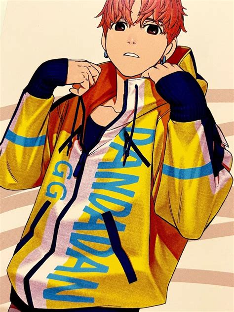 An Anime Character With Red Hair Wearing A Yellow Jacket