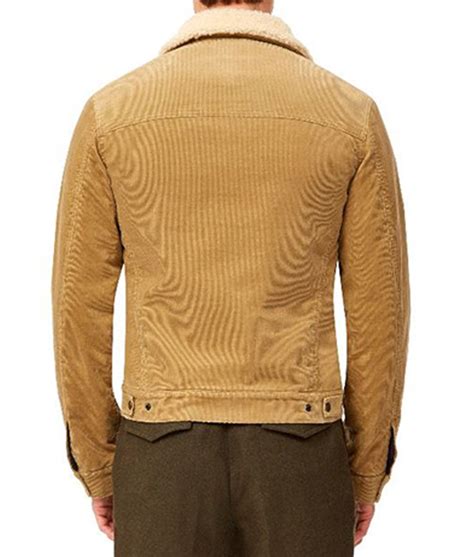 David Beckham Lined Cord Shearling Jacket With Fur Collar