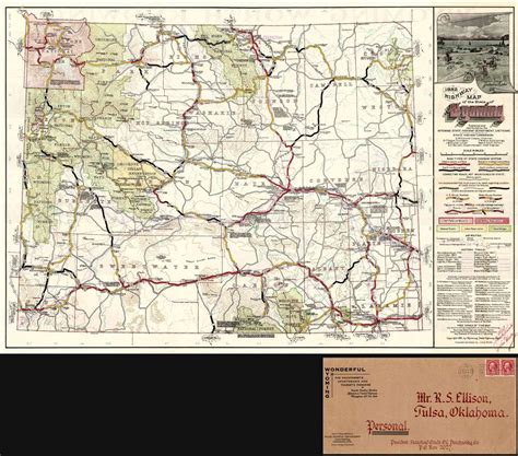 1932 Highway Map Of The State Of Wyoming Geographicus