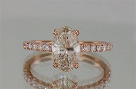 Josh Levkoff Collection Rings 451 Rose Gold Oval Diamond Ring With Underneath Halo