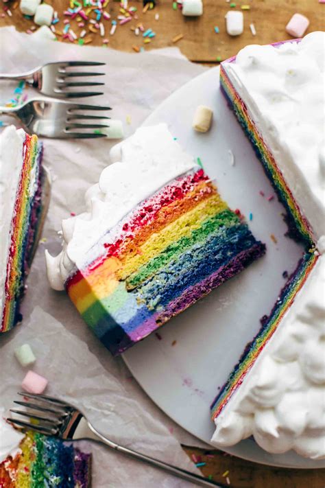 Most rainbow cakes call for coloring the individual layers of cake batter, but here, the frosting is tinted, creating an impressive rainbow inside each slice. How to make a Rainbow Cake Recipe + VIDEO | Also The ...