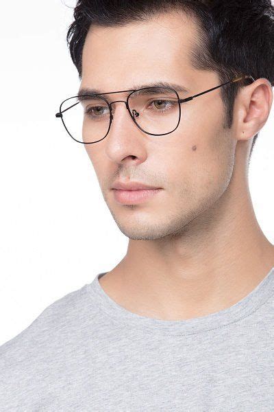 Black Aviator Prescription Eyeglasses Large Full Rim Metal Eyewear Captain Eyeglasses Black