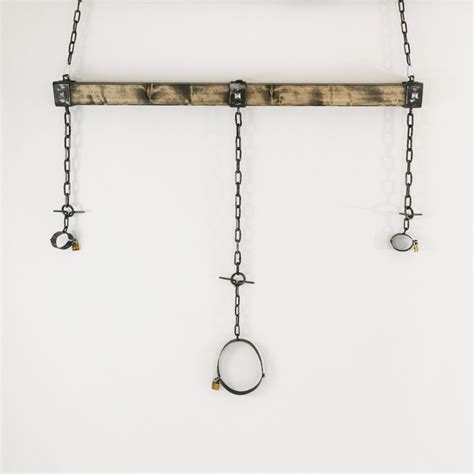 Metal Bdsm Spreader Wooden Bar With Handcuffs And Collar Etsy