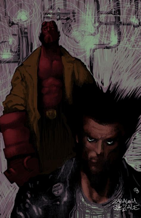 Hellboy And Wolverine By Gérald Parel In Joulie Vincents Hellboy