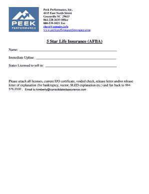 Maybe you would like to learn more about one of these? Peek Performance Insurance - Fill Online, Printable ...