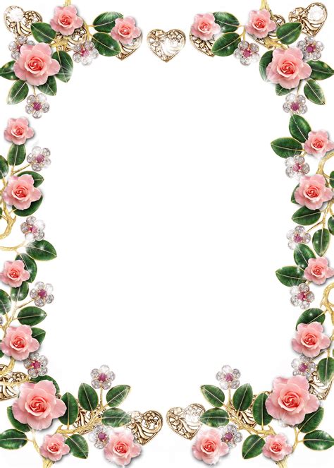 Flower Border Design Png Beautifull Rose