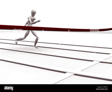 3d Render Of A Runner Reaching The Finish Line Stock Photo Alamy