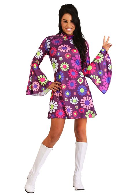 Adult Groovy Flower Power Womens Costume
