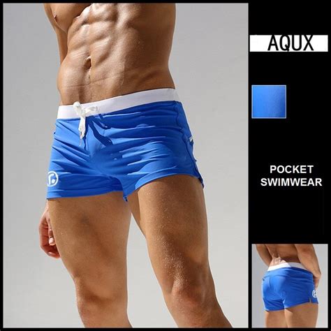 Spandex Men Swimwear Low Rise Mens Swimsuit Sexy Mens Swimming Trunks