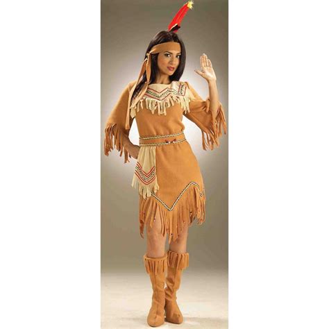 Details About Native American Womens Costume Pocahontas Sacagawea Indian Maiden Adult New