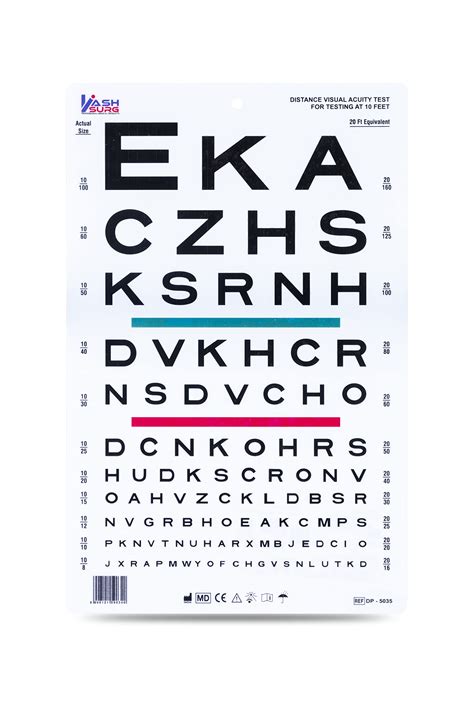 Mua Snellen Visual Acuity Eye Chart for Feet Chart x Inches trên Amazon Mỹ chính hãng