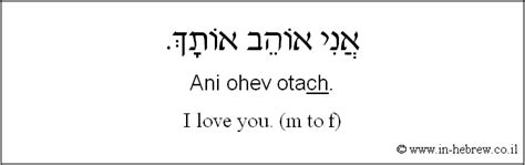 Learn Hebrew Phrases With Audio 173 I Love You M To F