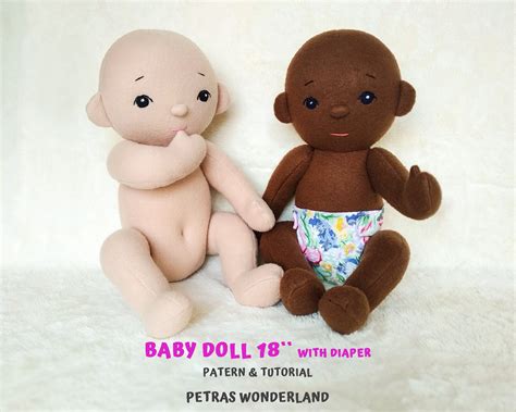 Pdf Baby Doll Pattern And Tutorial 18 Soft Doll Pattern With Etsy
