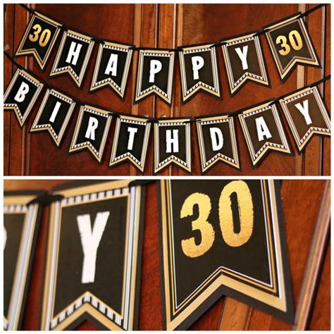 30th Birthday Banner Happy Birthday 30th Birthday Decorations 30th