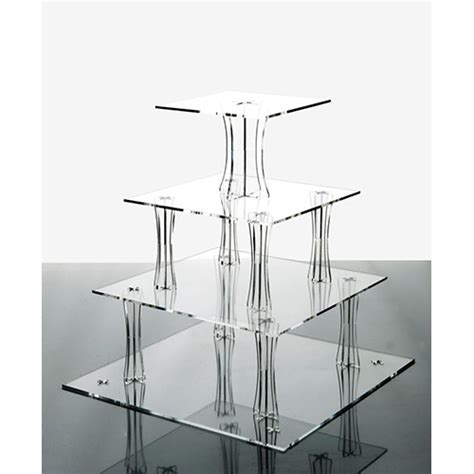 Cupcake Stand 4 Tier Square Acrylic Party Wedding Cake Stand Ebay