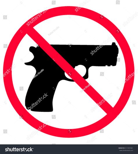 No Weapon Sign Sign Prohibited Gun Stock Vector Royalty Free