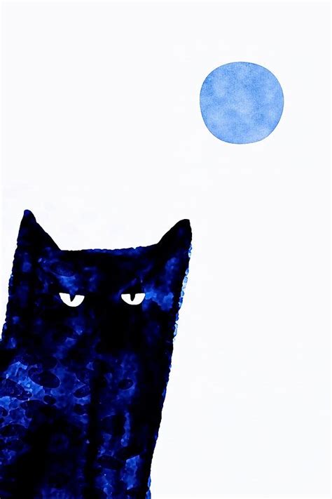 Moonstruck Cat Blue Painting By Jacob Von Sternberg Fine Art America