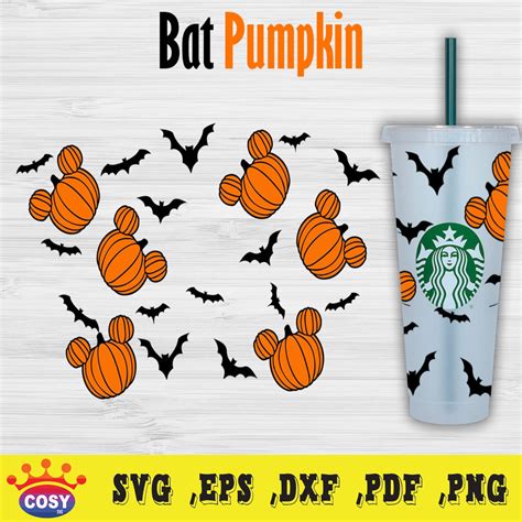 Bat Pumpkin Starbucks Cold Cup Svg File For Cricut File For Cricut