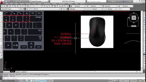 Fungsi Mouse And Keyboard Di Autocad Youtube