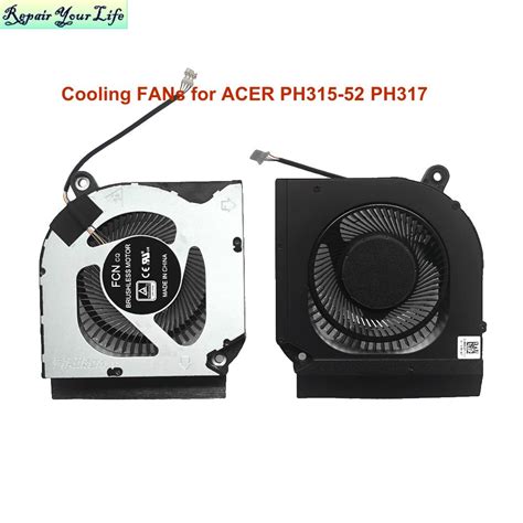 Cpu Gpu Cooler Cooling Fans For Acer Predator Helios 300 Ph315 52 Ph317