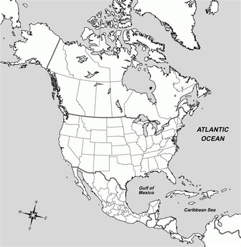 North America Blank Map North America Atlas For Printable Map Of The