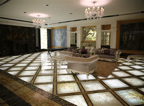 White Onyx Backlit Floor Stone Flooring Dream Spaces Stone Panels