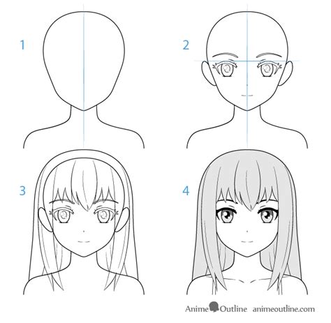 Female Anime Character Face Drawing Step By Step In 2021 Anime