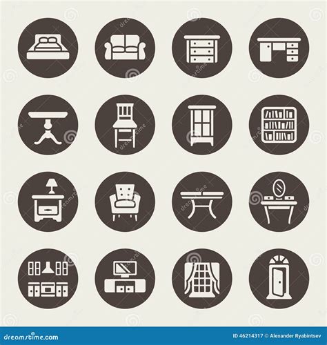 Furniture Icons Stock Vector Illustration Of Classic 46214317