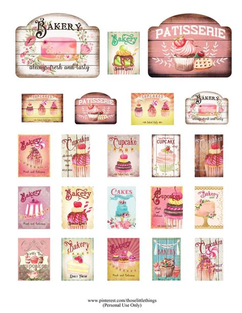 Printable Dollhouse Miniatures 16 And 112 Scale Bakery Cake Cupcake