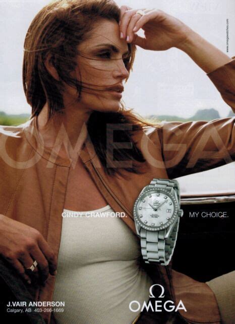 2005 Omega Watch Seamaster Cindy Crawford Magazine Print Ad Ebay