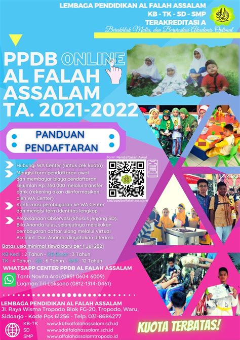 Dasar pelaksanaan ppdb online bagi peserta didik baru sesuai dengan permendikbud nomor 1 tahun 2021, yang terbagi menjadi 4. PPDB 2021-2022 - SD Al Falah Assalam