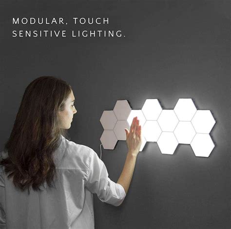 Shop for touch wall lights at bed bath & beyond. Quantum light led mosaic hex light modular touch sensor light night light magnetic hexagon ...