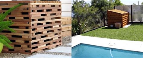Inground pool safety covers, or security covers, are the type of pool covers we recommend for all of our these inground pool covers resemble a trampoline. Top 40 Best Pool Equipment Cover Ideas - Concealed Designs ...