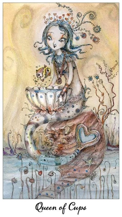 Happiness, ebullience, zest for life. Ps Cups - (called Queen) Joie de Vivre | Tarot cards art ...