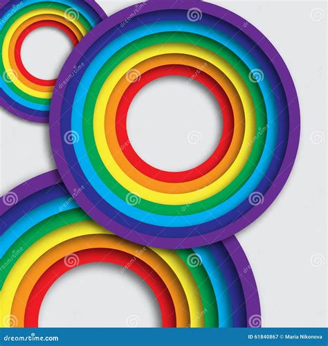 Rainbow Colorful Circles Stock Vector Illustration Of Ball 61840867