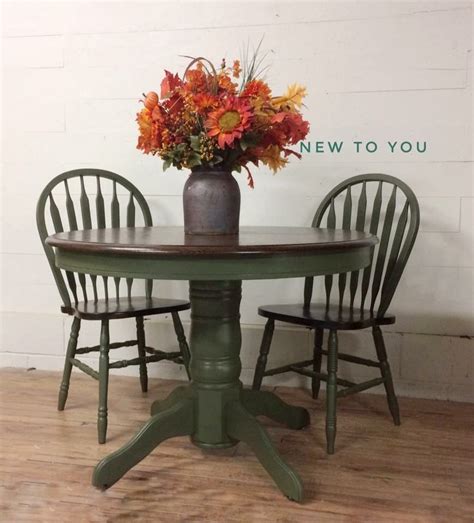 Does your dining room layout need renovating or you want to freshen it up with some contemporary details and ideas?. Painted Olive green dining set! | Painted dining chairs ...