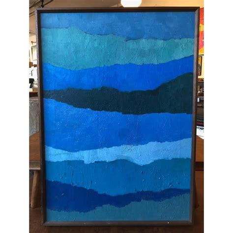 Abstract Shades Of Blue Oil Painting On Canvas Chairish